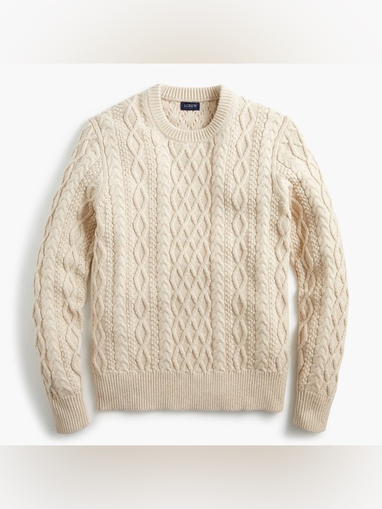 J. Crew Other - J. Crew Men's Cream Fisherman’s Cable-Knit Crewneck Sweater